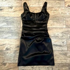 Black satin dress